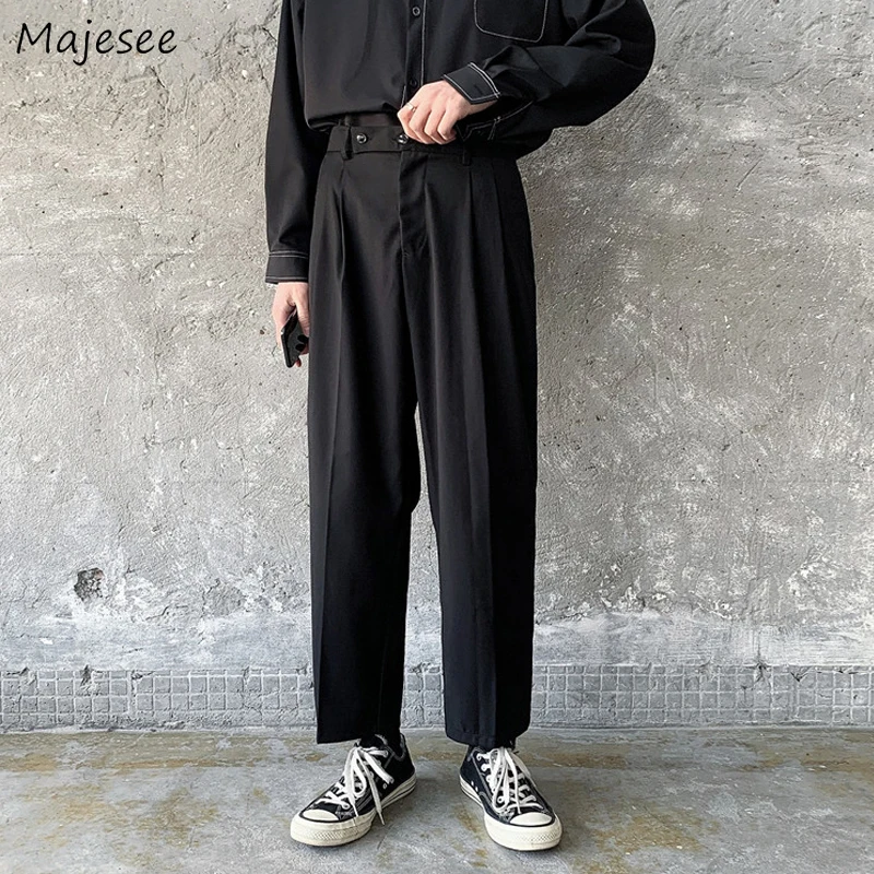 

Pants Men Ulzzang Ins Baggy Handsome Gentle Summer Simply All-match Trouser Popular Streetwear Baggy Zip Up Teens Casual Stylish