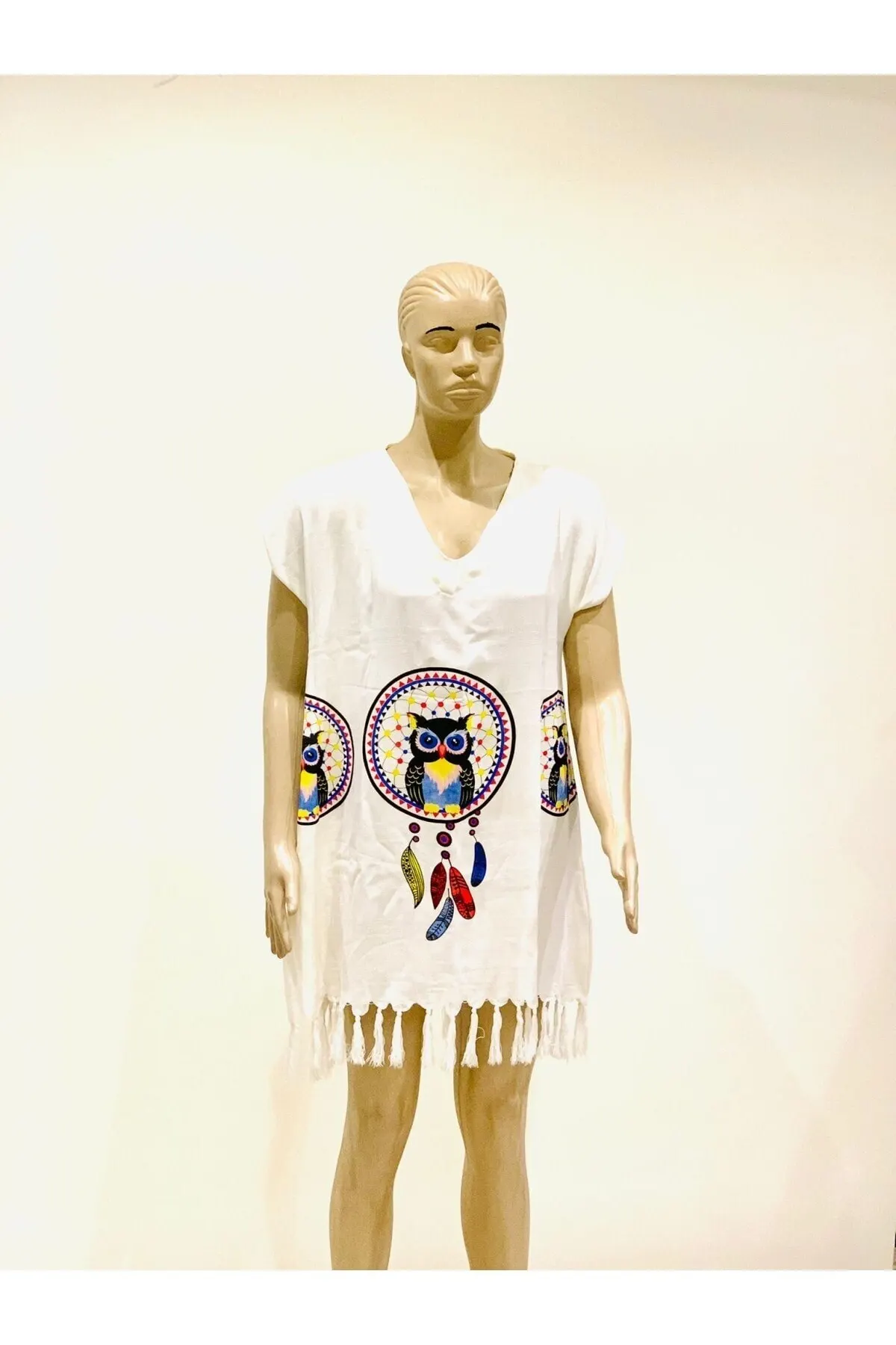 

Women's Pareo Printed Half Sleeve Beach Summer Dress Swimwear Dress Sexy Tunic Suit Beachwear Female Beach Bikini Cover