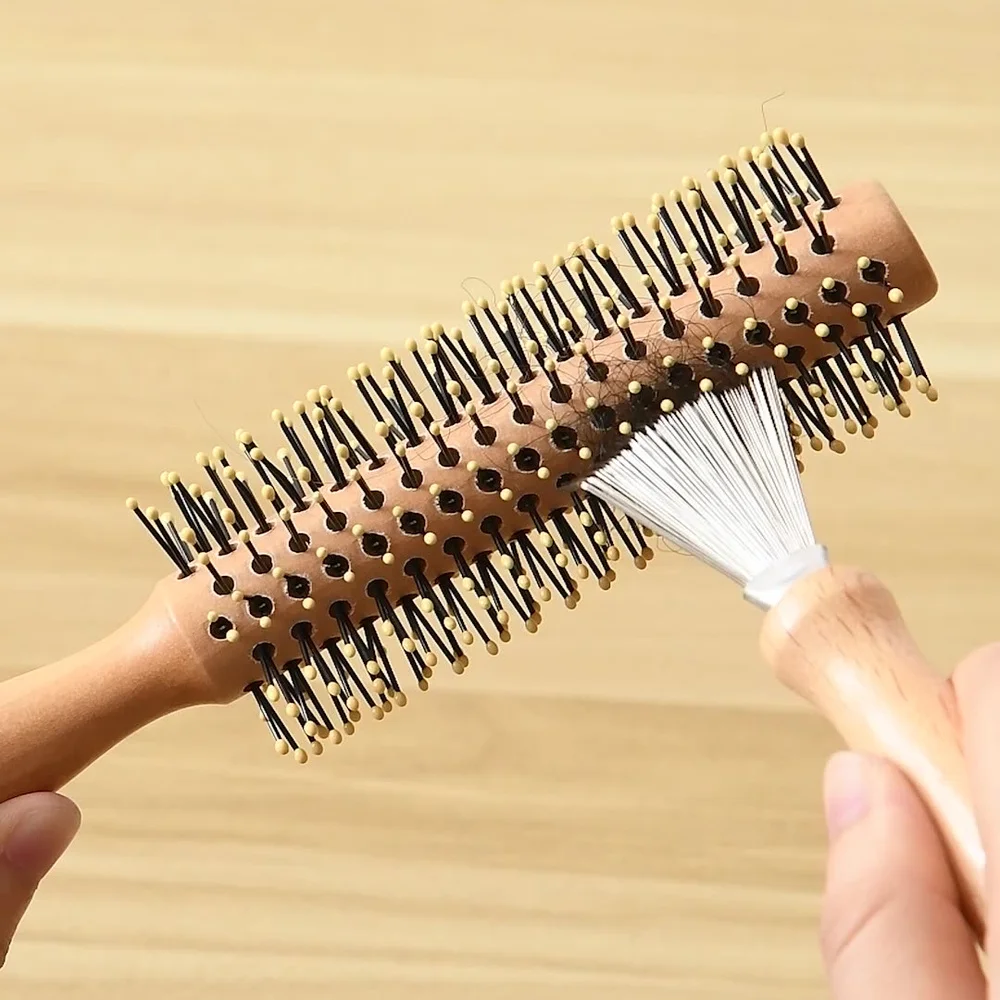 

1PCS Wooden Comb Cleaner Delicate Cleaning Removable Hair Brush Comb Cleaner Tool Handle Embeded Tool