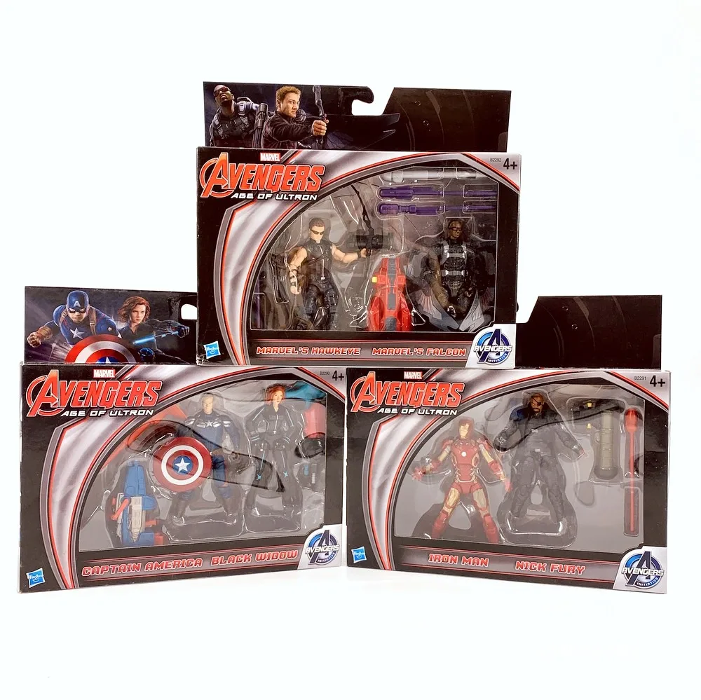 

Hasbro Marvel Avengers Age of Ultron Captain America Black Widow Iron Man Nick Fury Hawkeye Falcon Model Anime Figures Collect