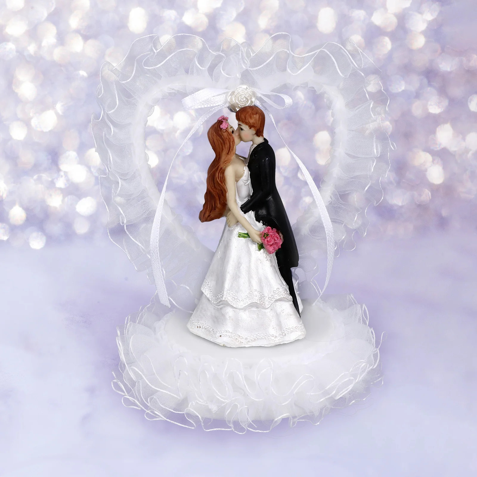 

Couple Cake Wedding Topper Bride Groom Figurines Figurine Figures Resin Picks Cupcake Statue Anniversary Decor Sculpture Loving