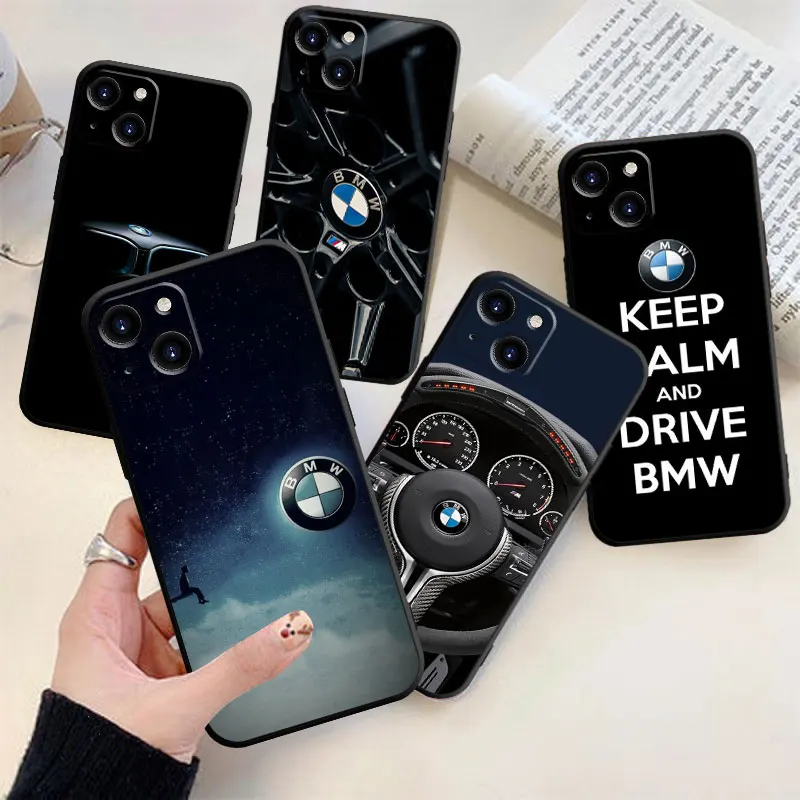 

Черный чехол для телефона с Логотипом BMW для iPhone 14 13 12 11 Pro Max Plus 13 Mini X XR XS MAX 8 7 Plus 6 6S 5 SE 2020 2022 Plus, чехол
