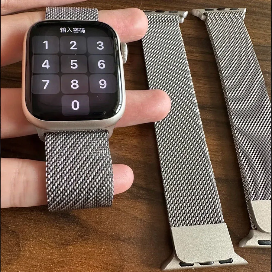 Фото Ремешок «Миланская петля» для Apple Watch Band 49 мм 44 мм 40 мм 45 мм 41 мм 42 мм 38 мм, браслет Correa для Iwatch Series 3 4 5 SE 6 7 8 Ultra №5