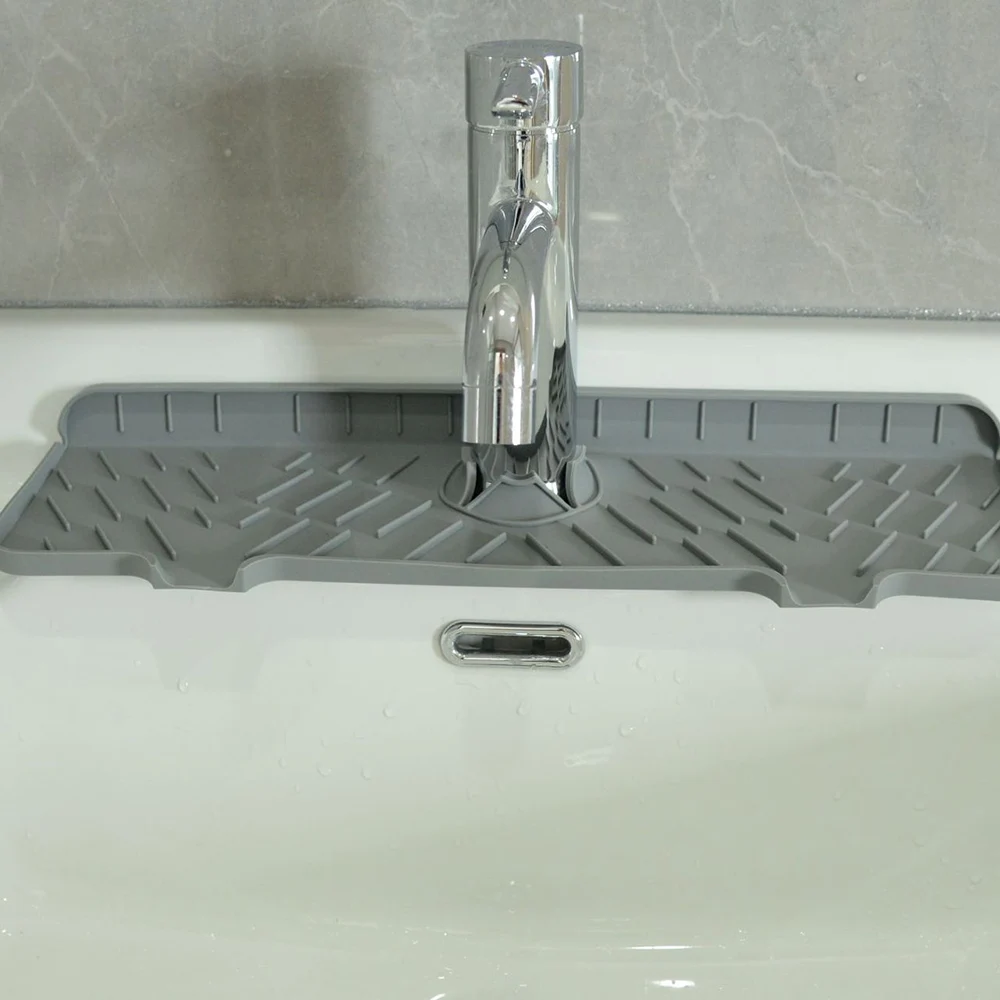 

Брызгозащищенный коврик для смесителя, утолщенный силиконовый коврик для смесителя, коврик для воды для кухни, ванной, смеситель для ракови...