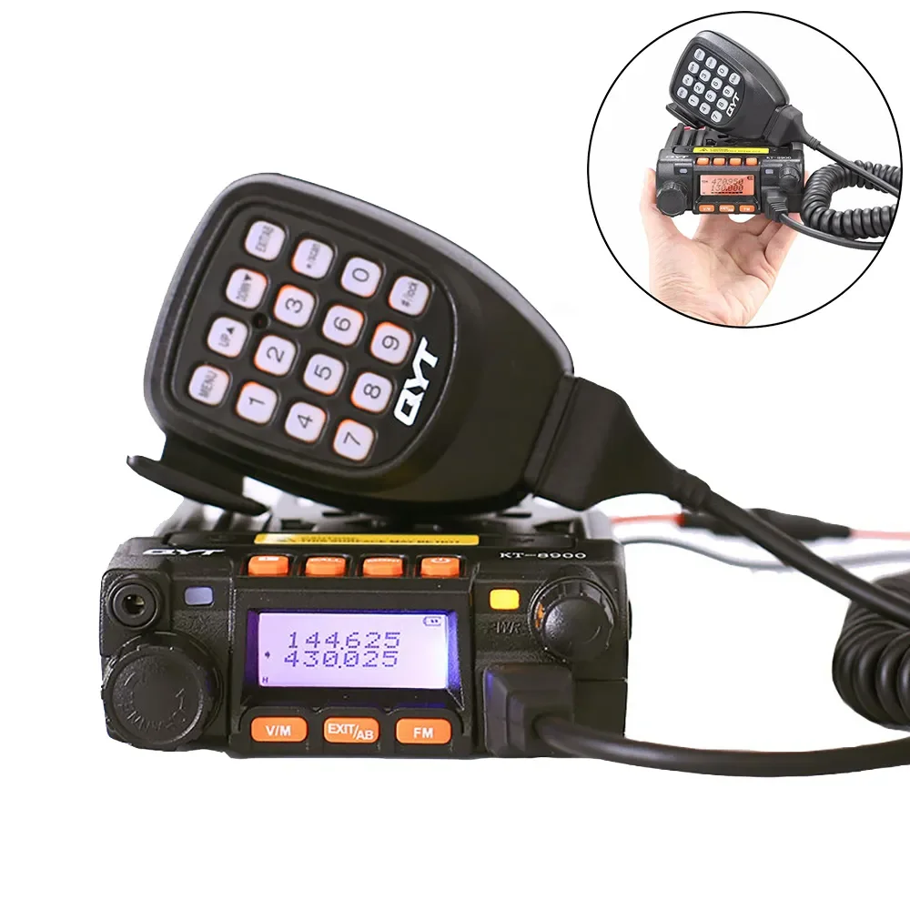 

QYT KT-8900 Mobile Radio 25W Dual Band Two-Way Radio Mini Car Radio Mobile Transceiver VHF UHF Anytone Base Station