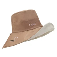 big brim fisherman hat double sided outdoor sun hat casual hat double sided summer womens outdoor cap 56 58cm polyester