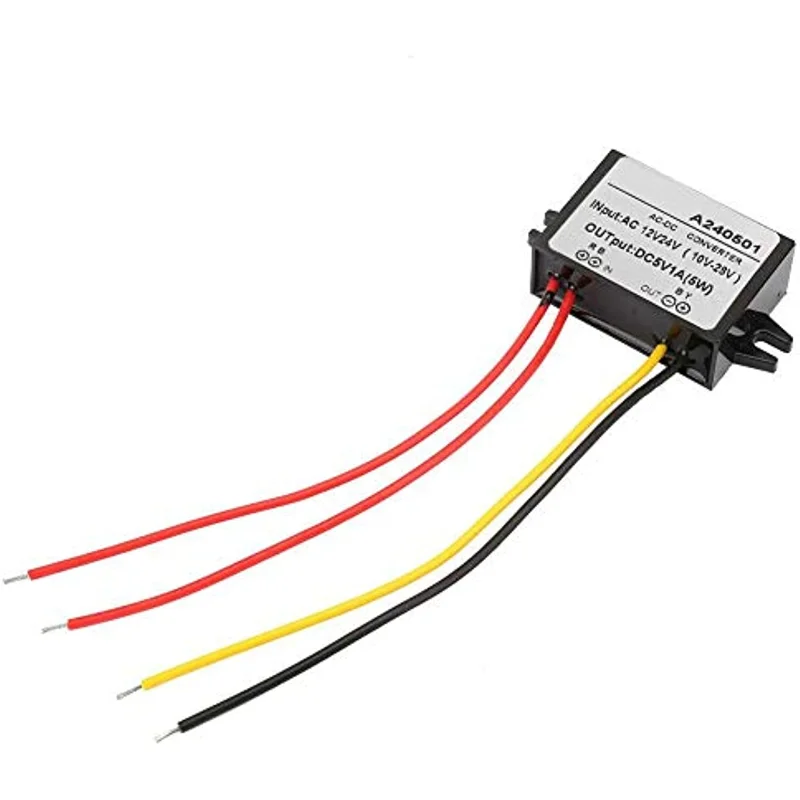 

Voltage Power AC 12V 24V to DC 5V Buck Voltage Regulator Waterproof Power Module for Car Waterproof Step Down Converter(1A)