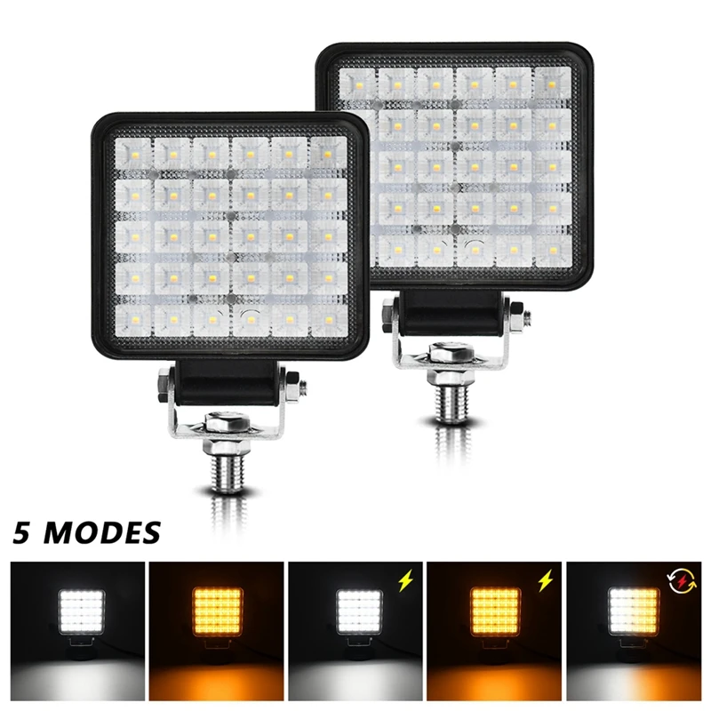 4-дюймовый квадратный рабочий светильник 90 Вт набор из 2 предметов для