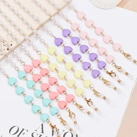 fashion glasses chains for women colorful heart pearl sunglasses lanyard holder mask strap neck cord hang on neck eyewear chain