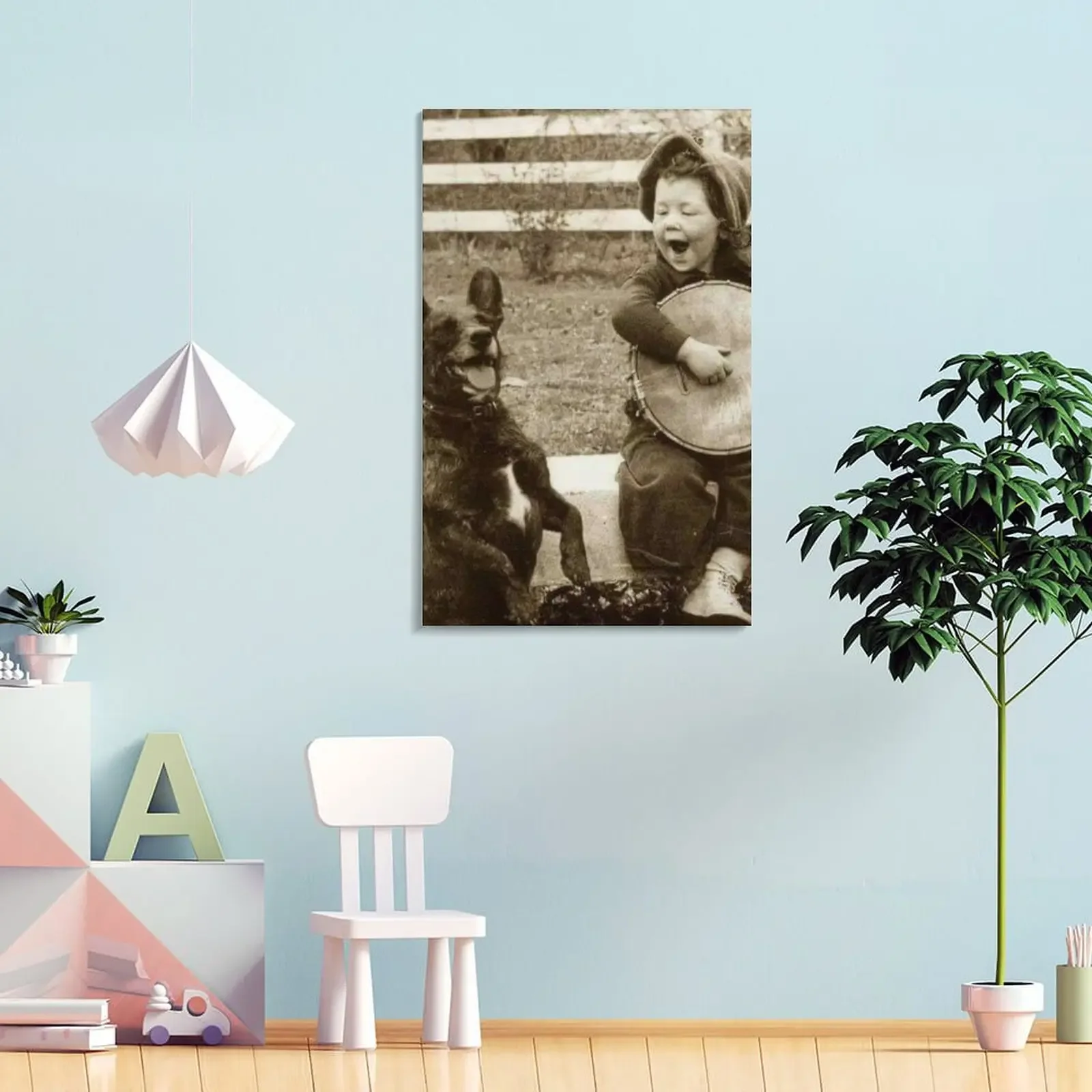 Картина &quotМальчик играет в банджо для его собаки&quot