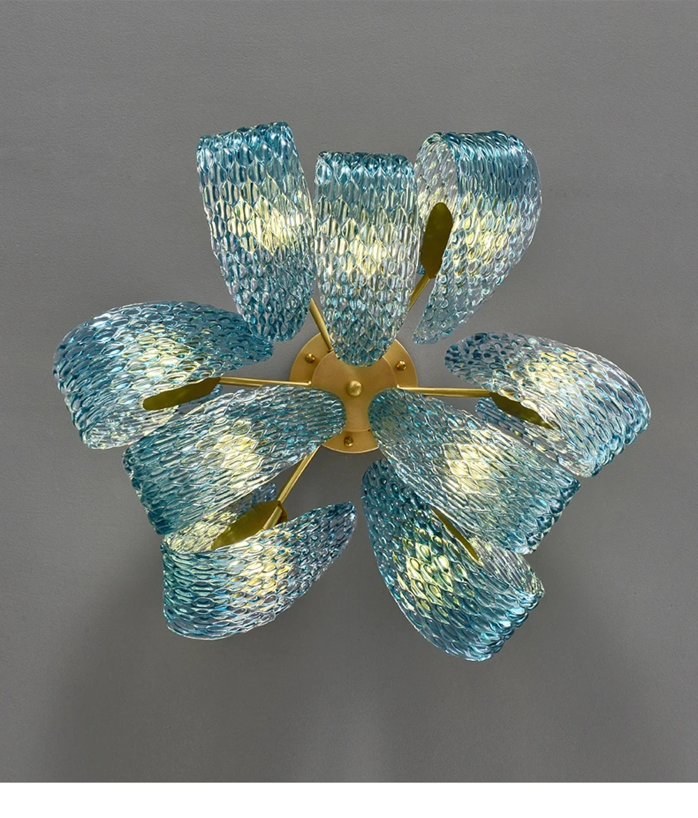 CX130EX G9 LED Funky Blue Beauty Desinger Медное стекло Lamparas De Techo 2024 Потолочная люстра Блеск