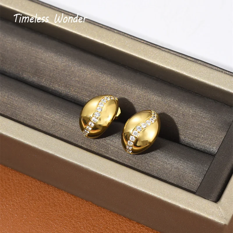 

Timeless Wonder Fancy Zirconia Geo Stud Earrings for Women Jewelry Designer Ins Egirl Luxury Brand French Trendy Prom Date 1343