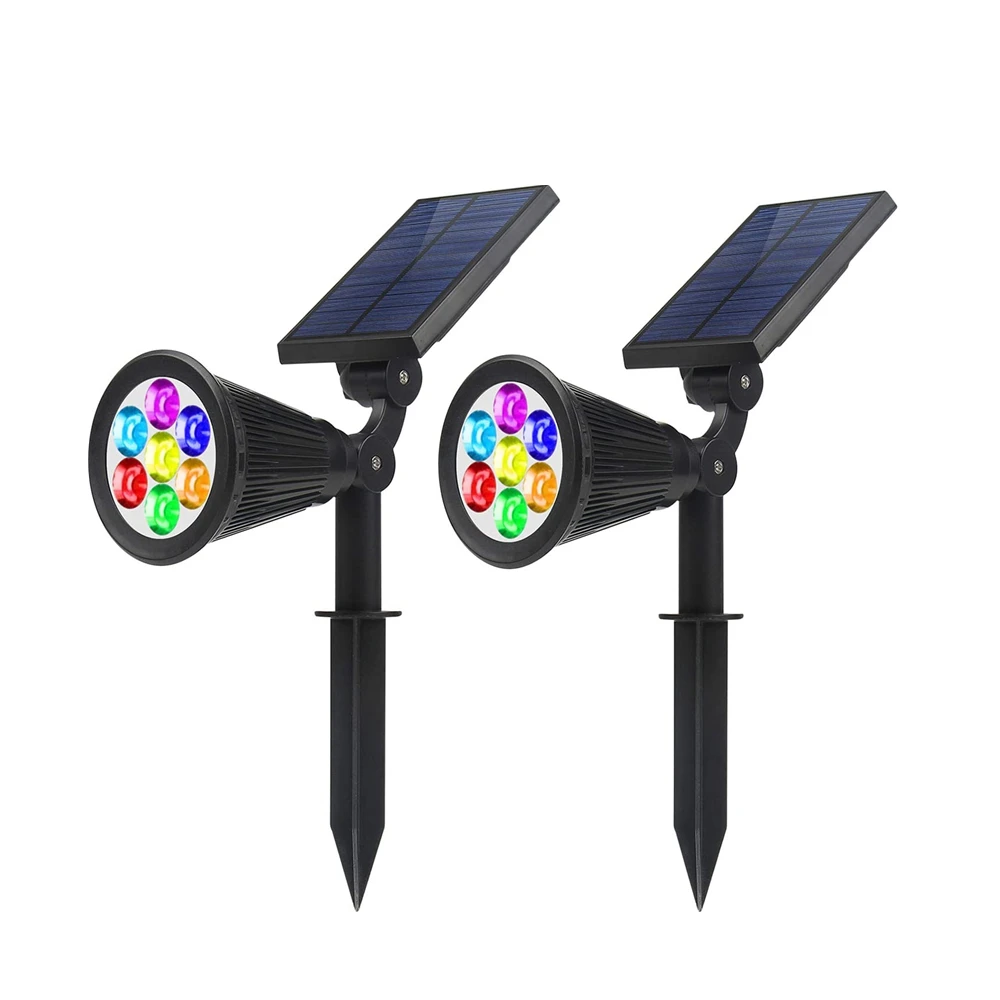 S Solar Lamp 4LEDs RGB Solar Spotlight Color changeable IP44 Waterproof Outdoor Garden Landscape Yard Decoration Light