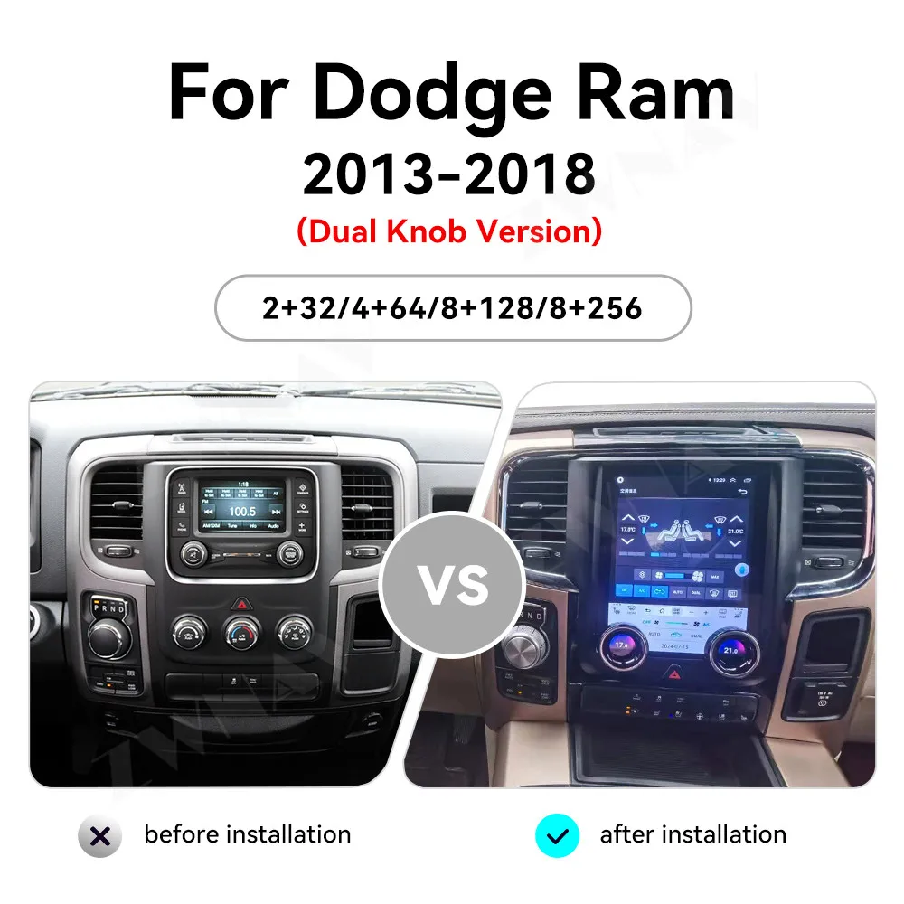 Автомагнитола для Dodge Ram 1500 2500 2013-2018 Android с двумя ручками стереоприемник Авторадио