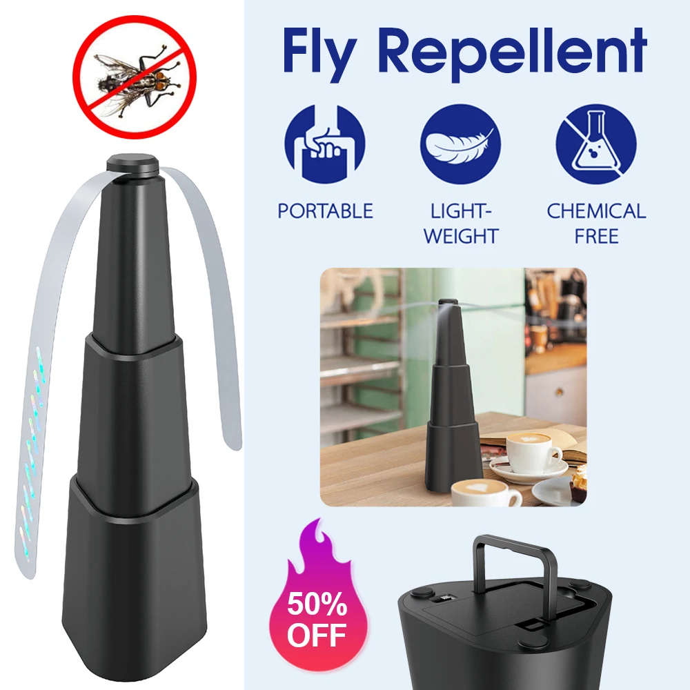 

Retractable Fly Repellent Fly Fans for Tables Portable Chemical-Free Bug Repellent Multifunctional Fan Blade Fly Repeller