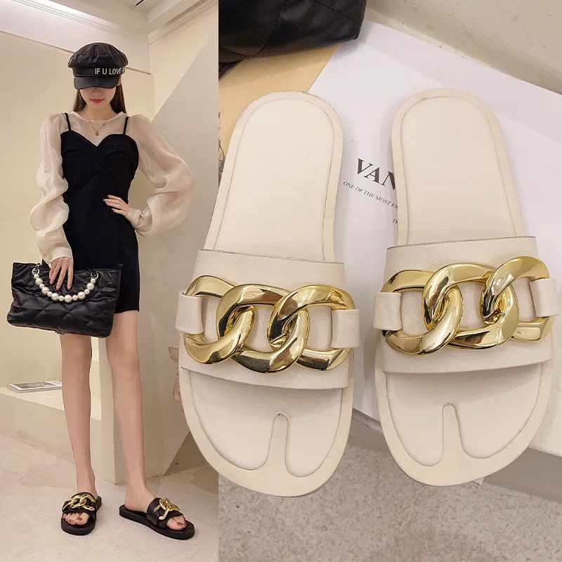 

Summer 2022 New Flat-bottomed Soft-soled Open-toed Beach Shoes For Women With Sandals And Slippers Casual Thick-soled Sandals