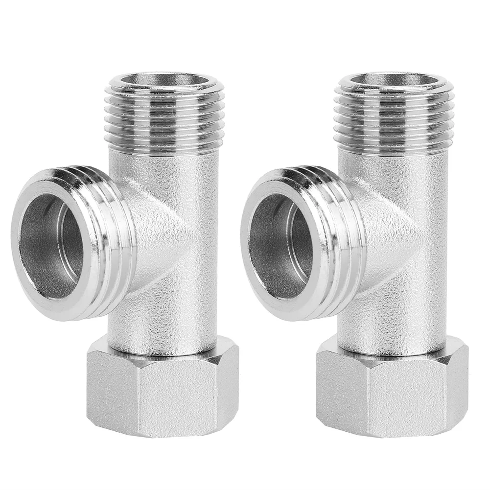

2PCS 3 Way Connector Valve Toilet Diverter Valve Adapter Flushing Valve(EU3/8)