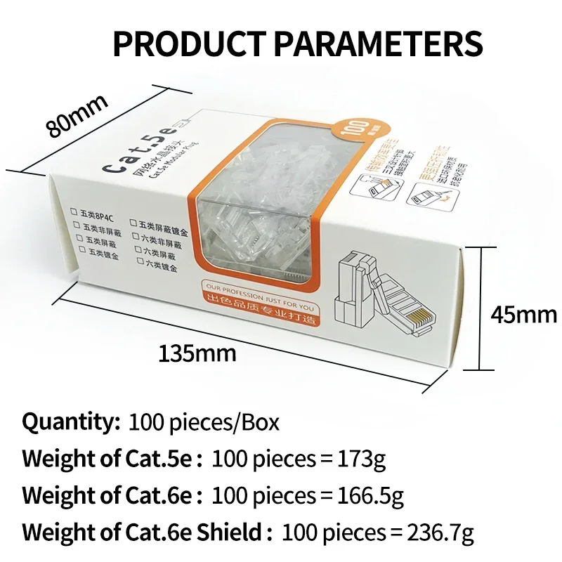 Фото Cat6e Shield Cat5e Позолоченный разъем RJ45 Разъем с кристаллической головкой Разъем RJ45 100 Мбит/с 1000 Мбит/с Ethernet-кабель №2
