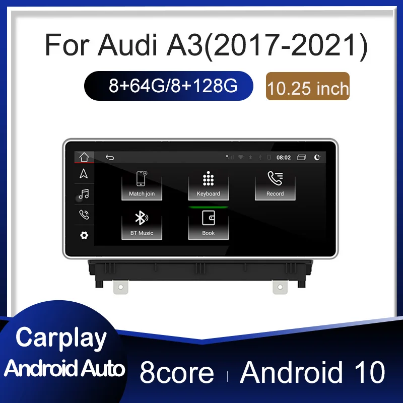 Wit-up 10.25 ''64G arayüzü multimedya DVD Stereo radyo çalar GPS navigasyon Carplay Auto AUDI A3 araba eğlence sistemi