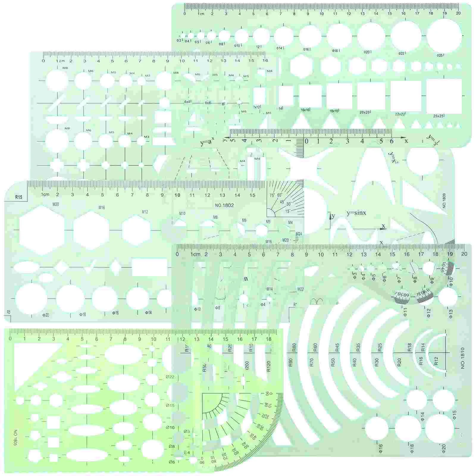 

1 Set Geometric Stencil Drafting Tool Geometric Architecture Drawing Template