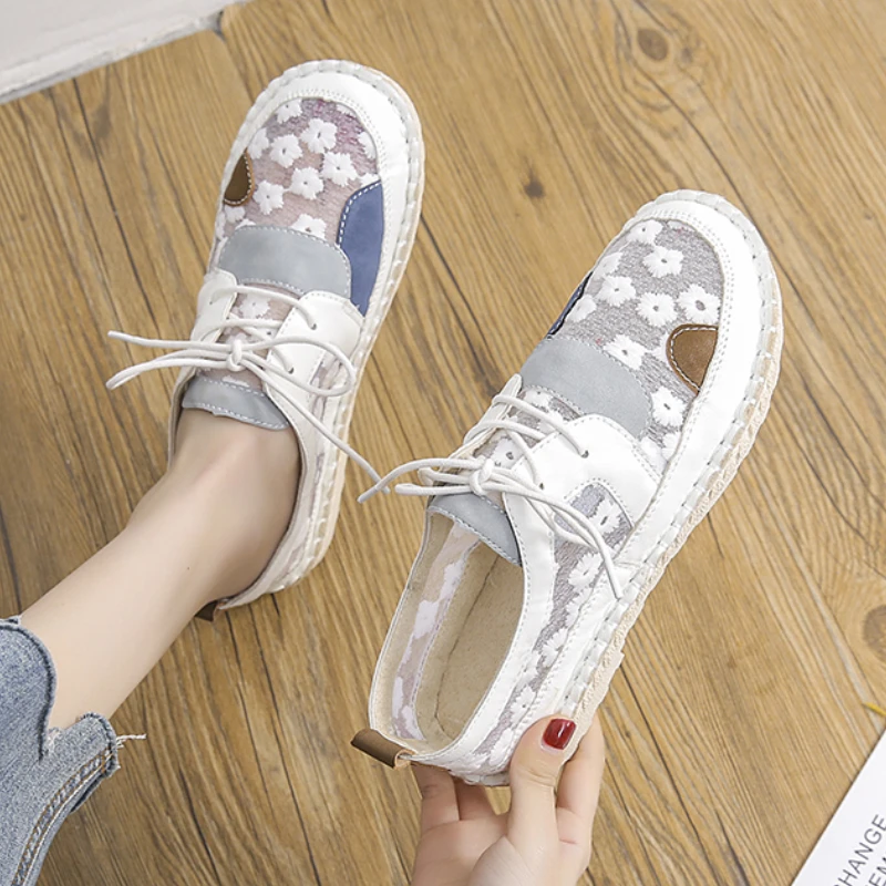 Женские одиночные туфли новые весенние туфли-оксфорды с геометрическим рисунком