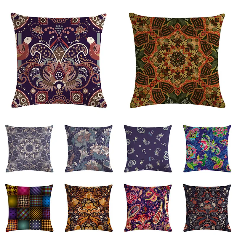 

Home Ethnic Style Series Linen Pillowcase Cushion Cover
