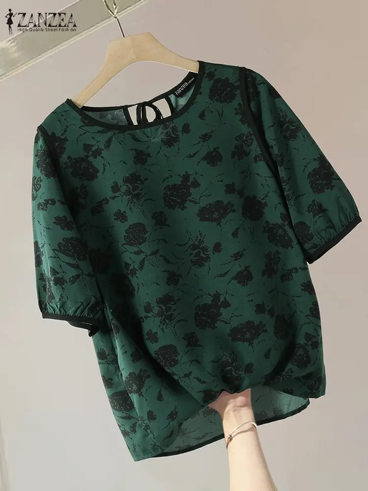 Женские летние топы винтажная рубашка с цветочным принтом богемные блузы на