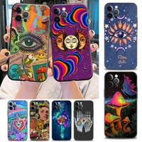 phone case for iphone 11 12 13 pro max 7 8 se xr xs max 5 5s 6 6s plus case soft silicone cover psychedelic mushroom paintings