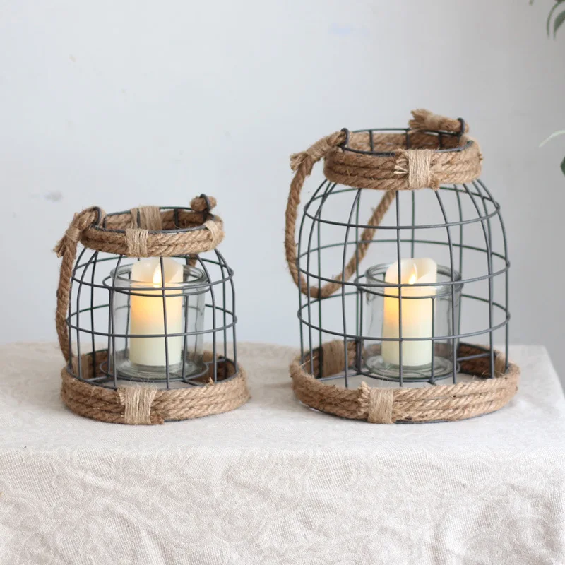 S Decorative Ornaments Hanging Portable Glass Candle Holders