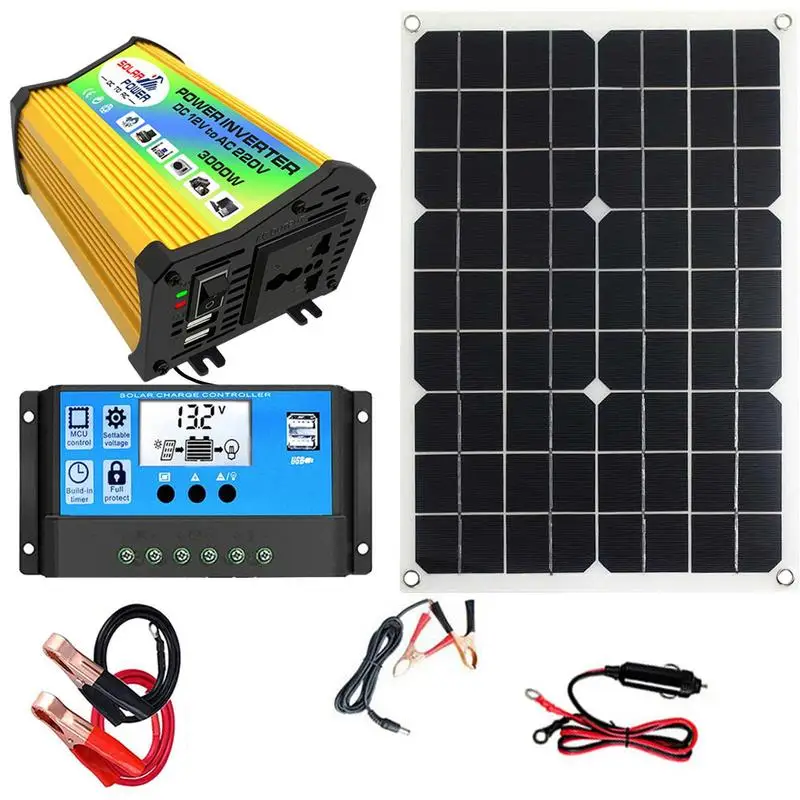 

Solar Panel Kit Complete Solar Panel Kit For RV Solar Power System Kit Off Grid With Solar Panel And 3000W Inverter 30A Solar