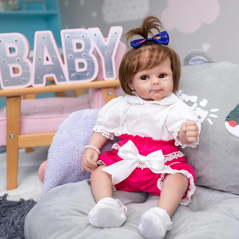 

50CM Bebe Reborn Baby Rebirth Toddler Pop Girl Doll Soft Hug Body Cute and Realistic Real Baby High Quality Drop Shipping