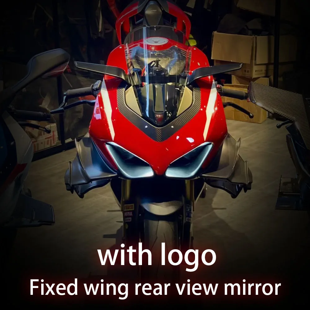 

New motorcycle Ducati V4 V2 Blade Rearview MirrorFixed Wind Wing 180 Degree Adjustable Modified Wing Rearview Mirror