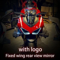 new motorcycle ducati v4 v2 blade rearview mirrorfixed wind wing 180 degree adjustable modified wing rearview mirror