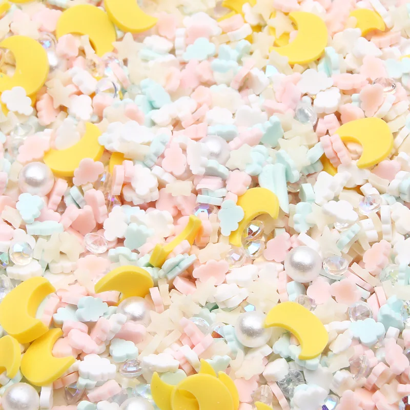 500 шт./упак. смешанные сердца мягкая глина цветок дельфин луна звезда наполнитель