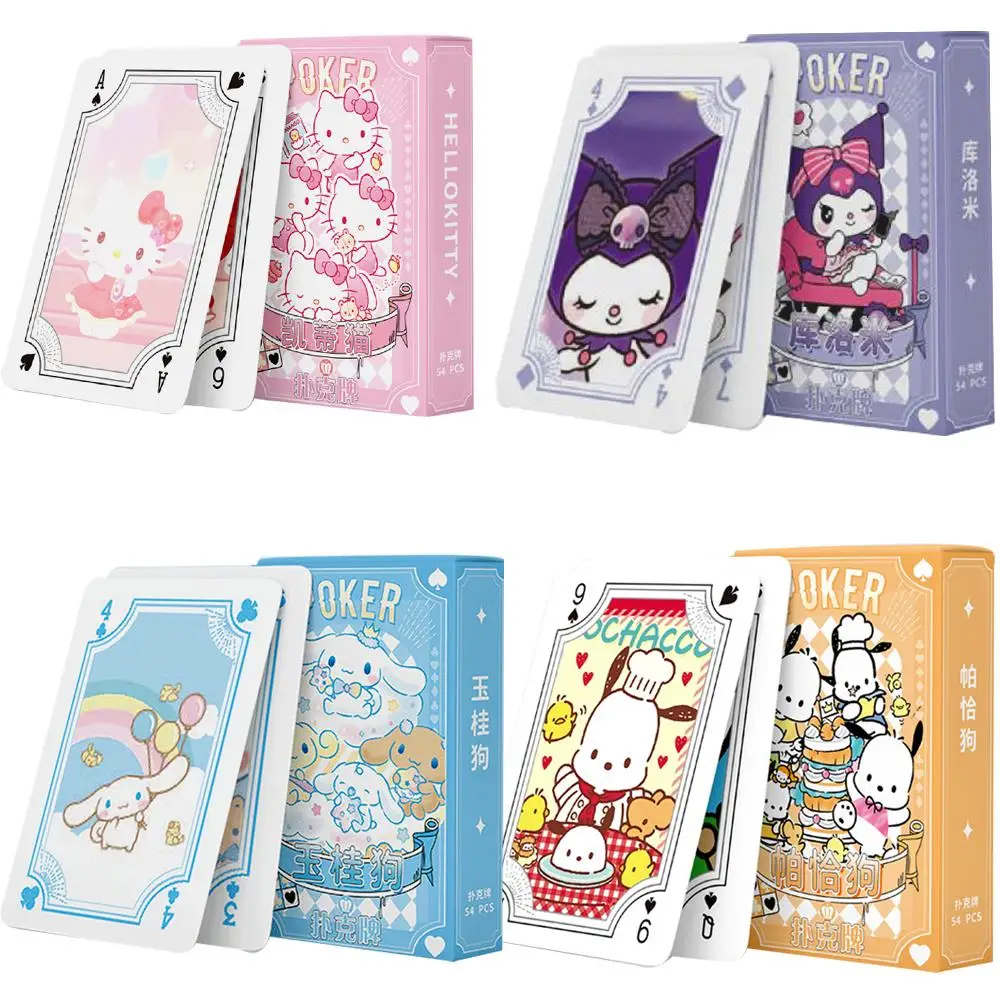

Anime Kawaii Hellokittys My Melody Cinnamoroll Kirby Kuromi Cute Playing Cards Gamecollection Card Cartoon Fashion Gift Toys