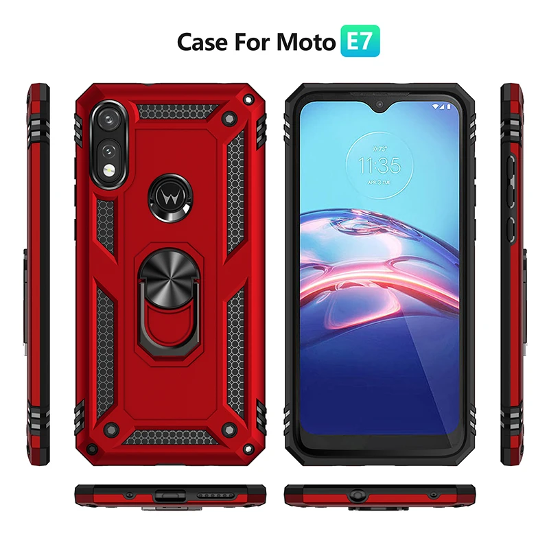 shockproof ring case for motorola e e5 play e6 plus e7 power anti drop bracket phone case back cover for moto e20 e30 e40 edge20 free global shipping