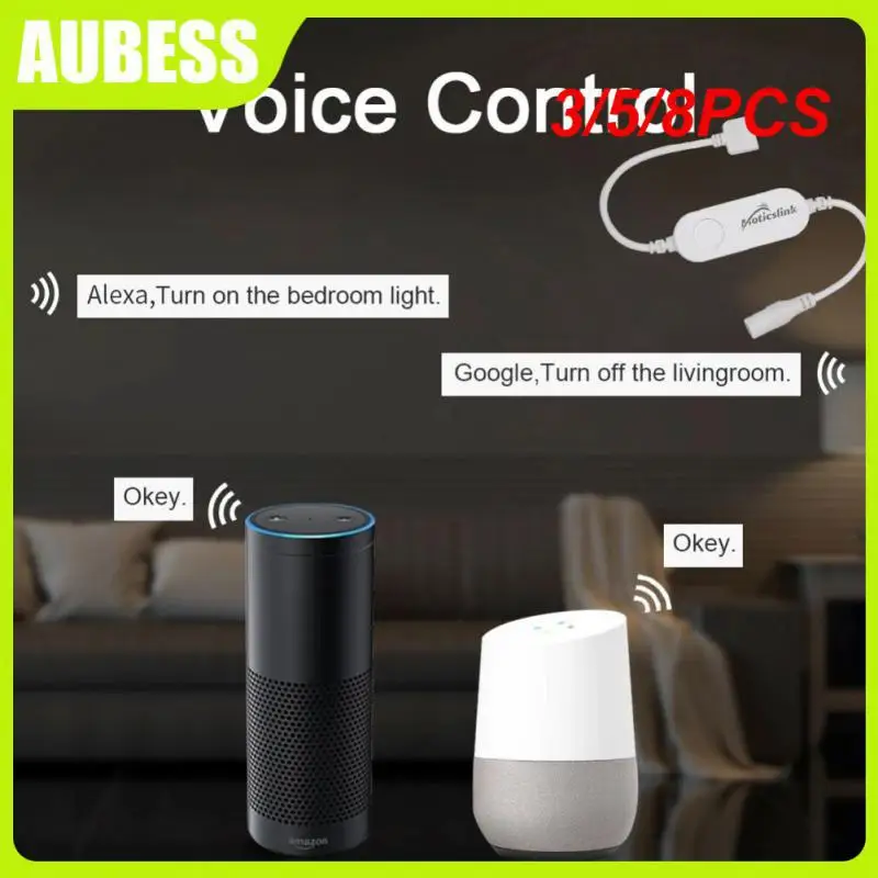 

3/5/8PCS Tuya Wifi Dimmer Controller Wireless Mini Led Switch Voice Control Mini Lighting Controller Work With Google Home Alexa