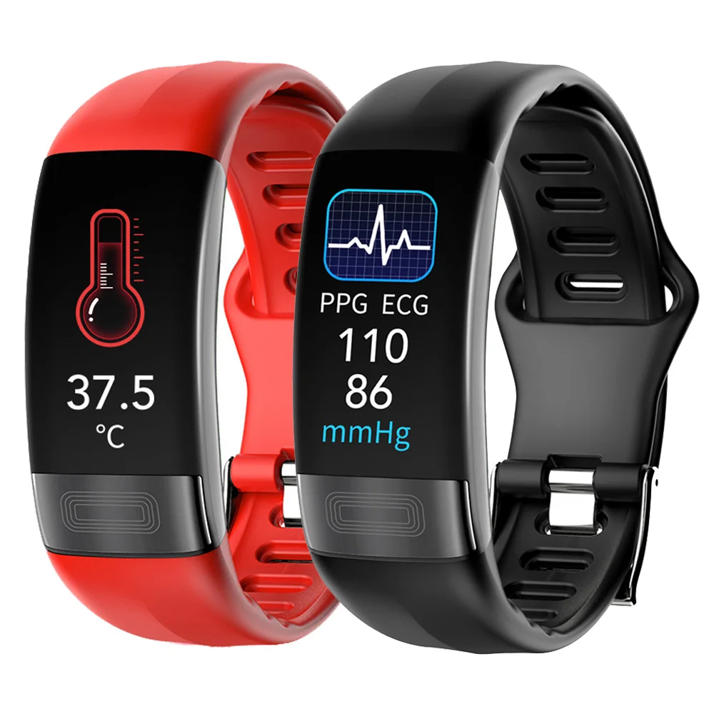 

Top ECG+PPG Smart Bracelet Body Temperature Blood Pressure Monitor Wirstbands Pedometer Waterproof Fitness Traker Sport Smart