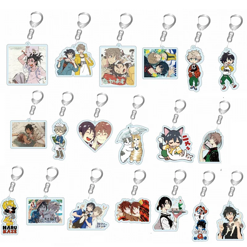 

Anime Umibe no Etranger Chibana Mio Hashimoto Shun Acrylic Keychain Pendant Bag Charm Decor Cosplay Cartoon Keyring Cute Gift