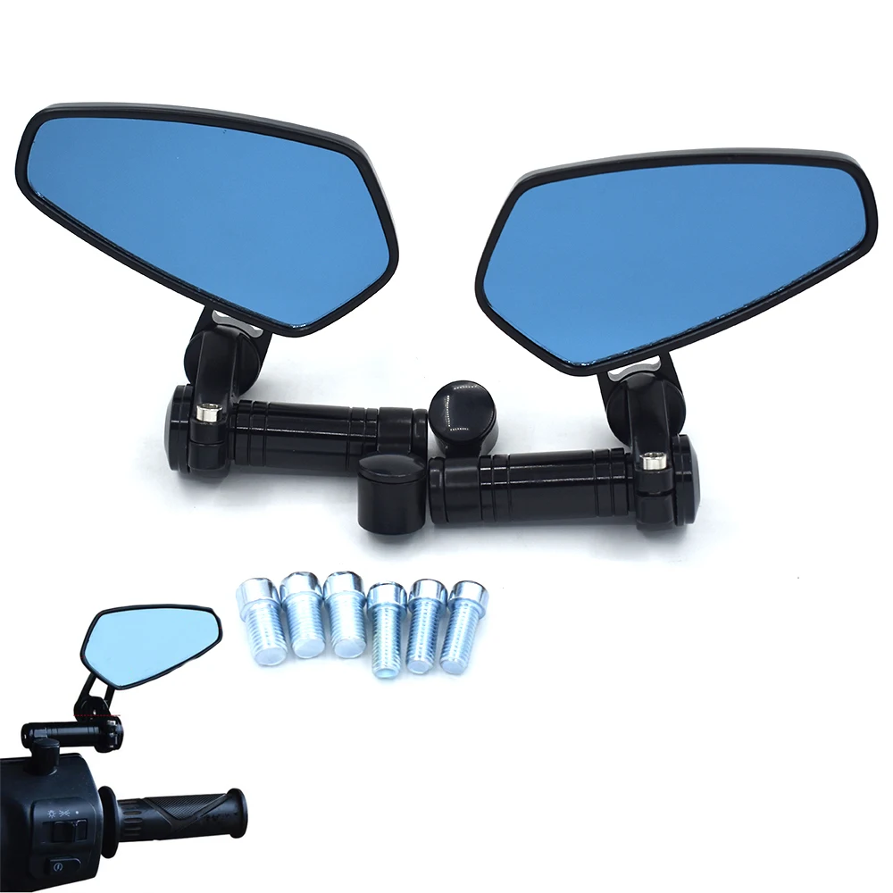 

Universal Motorcycle rearview mirror blue anti-glare convex mirror For BMW G650 G650X G650GS , R nineT K1200R HP2 Enduro R1150GS