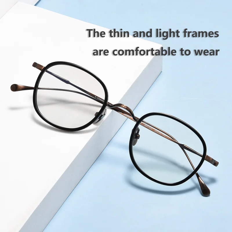 

2023 New Retro Square Pure Titanium Man Commerce Glasses Frame Women Fashion Luxury Glasses Prescription Frame