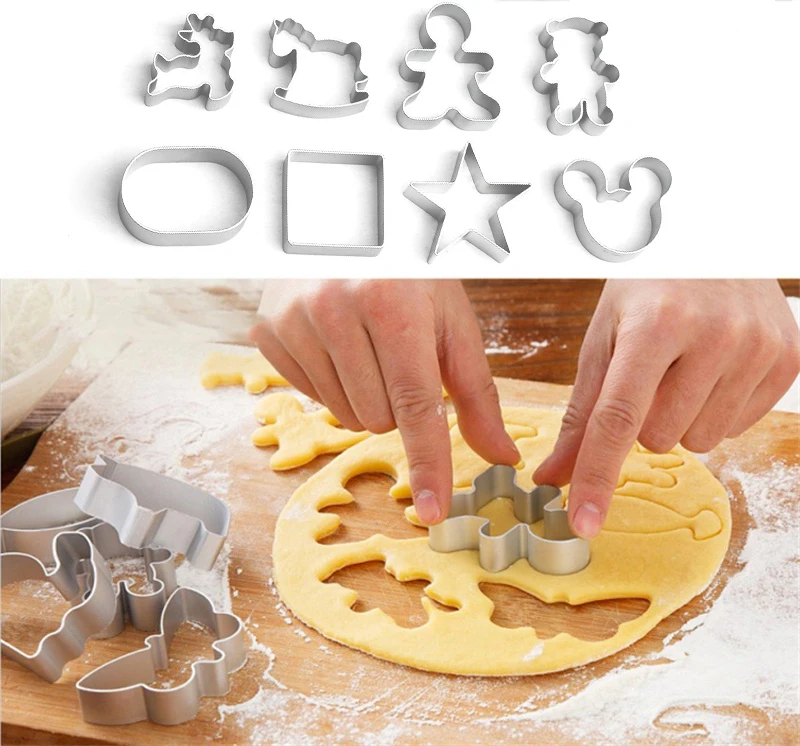 

5Pcs/set Aluminum Alloy Cookie Cutter Moulds Cute Animal Shape Biscuit Mold DIY Fondant Pastry Decorating Baking Kitchen Tools