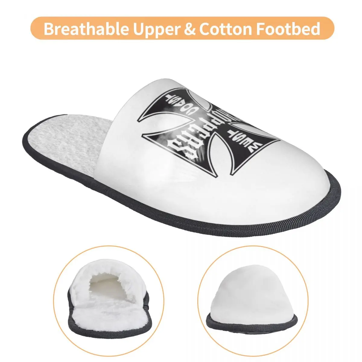 Изготовленные на заказ тапочки из пены с эффектом памяти West Coast Iron Cross Choppers