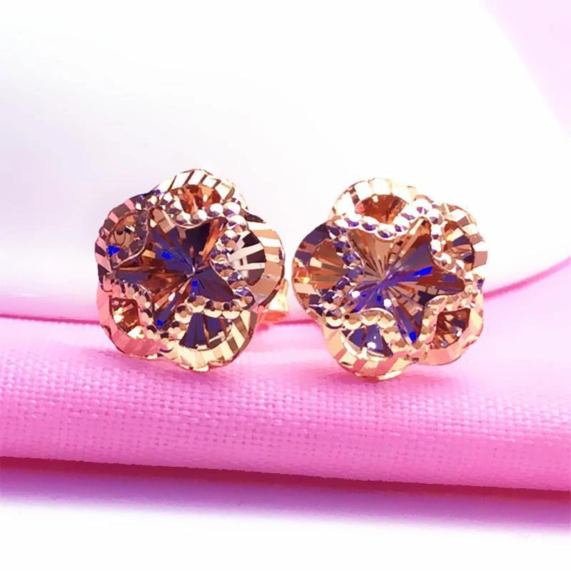 

Женские серьги-гвоздики из 585 фиолетового золота с блестящими цветами