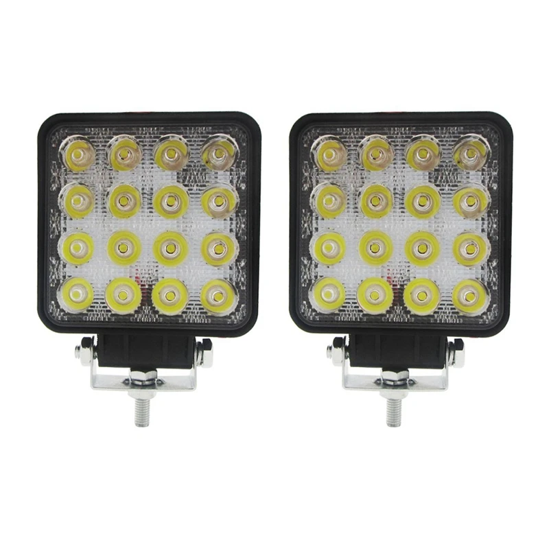 

2X 48W 6000K LED Spot Beam Square Work Lights Lamp Tractor SUV Truck 4WD 12V 24V