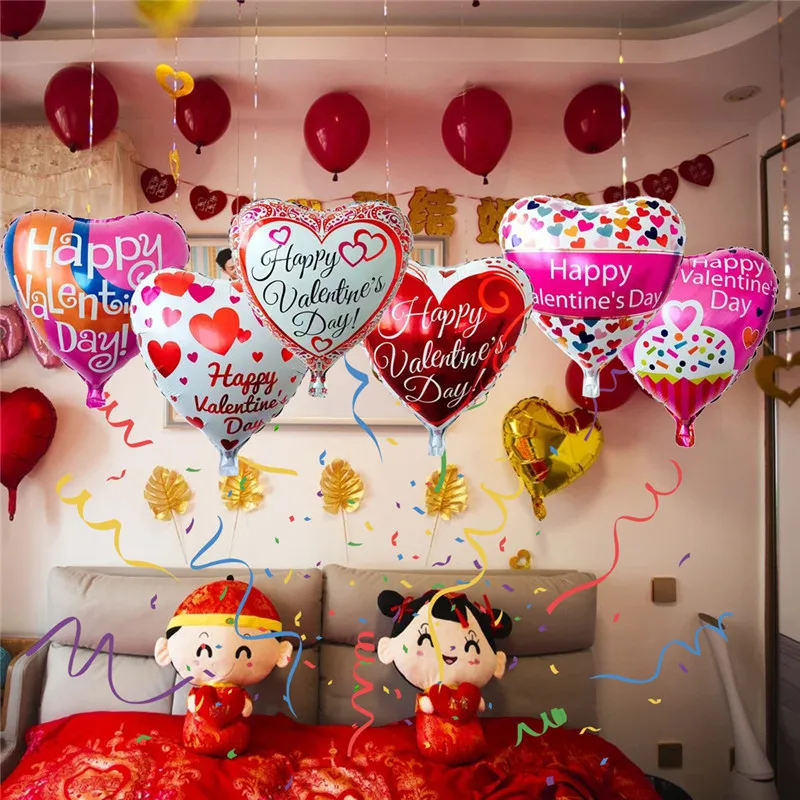 

18inch Red Heart Love Balloons Inflatable Foil Balloon Wedding Valentine Day Decorations Helium Balloon I Love You Globos 2022