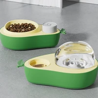 pet feeder plate cat and dog feeding bowl double bowl multifunction kitten drinker slow food bowls cats canned dispenser