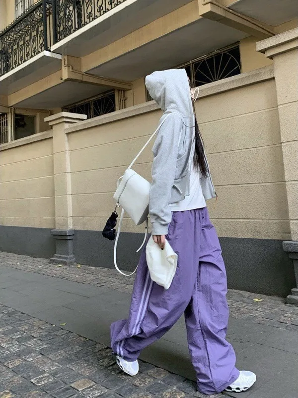 

Женские винтажные парашютные брюки в полоску, в стиле Харадзюку