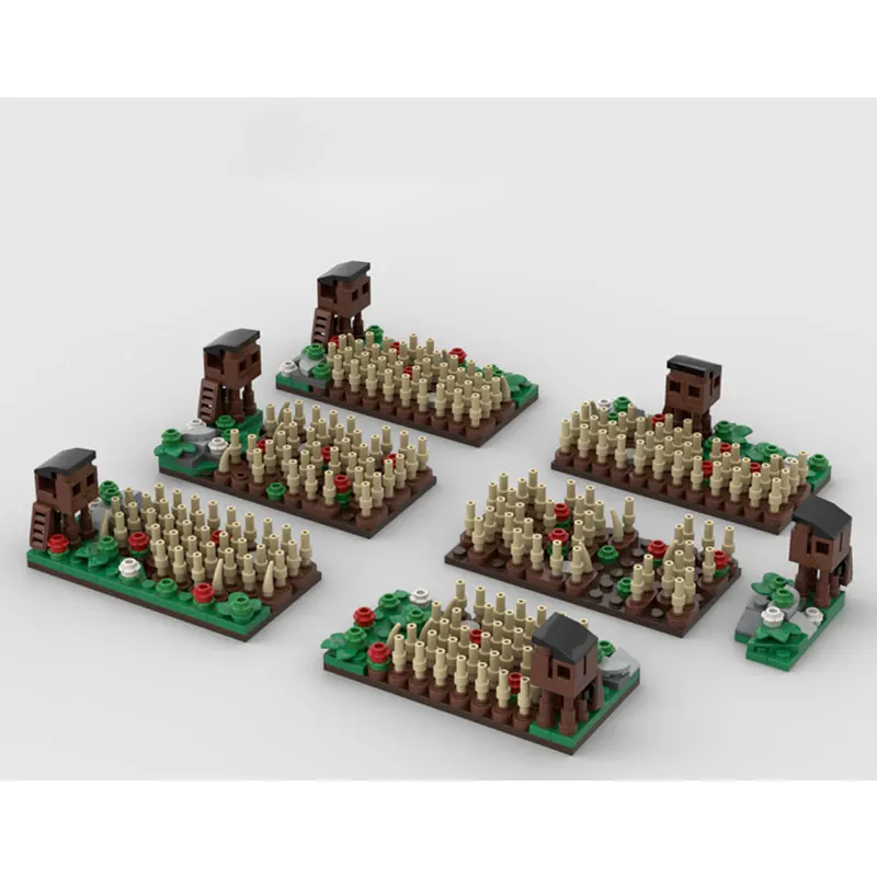 Фото Конструктор MOC из мелких деталей: Средневековая ферма, Пшеничное поле, Модель сцены расширения замка, Игрушка-подарок (636 деталей) №4