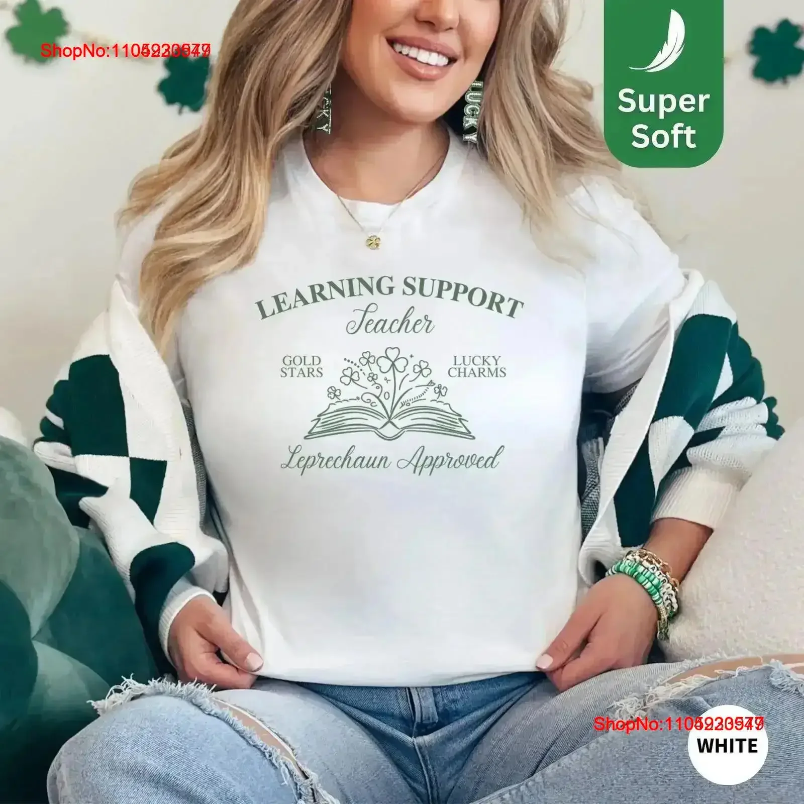 Фото Футболка с поддержкой обучения учителю Святого Патрика Lucky Special Ed, День Святого Патрика, винтажная стирка, удобная винтажная футболка №1